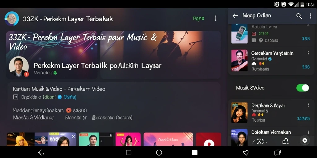 Screenshot aplikasi 33ZK menampilkan antarmuka perekaman layar yang sederhana dan efektif.