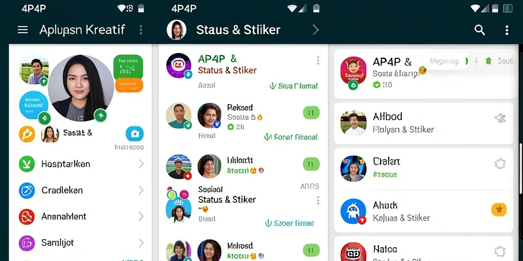 Antarmuka <strong>4P4P</strong> yang menarik dengan berbagai pilihan stiker.