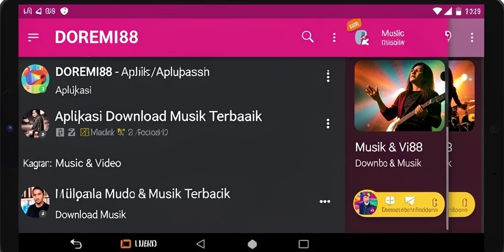 Antarmuka DOREMI88 yang sederhana dan fungsional untuk Download Musik.