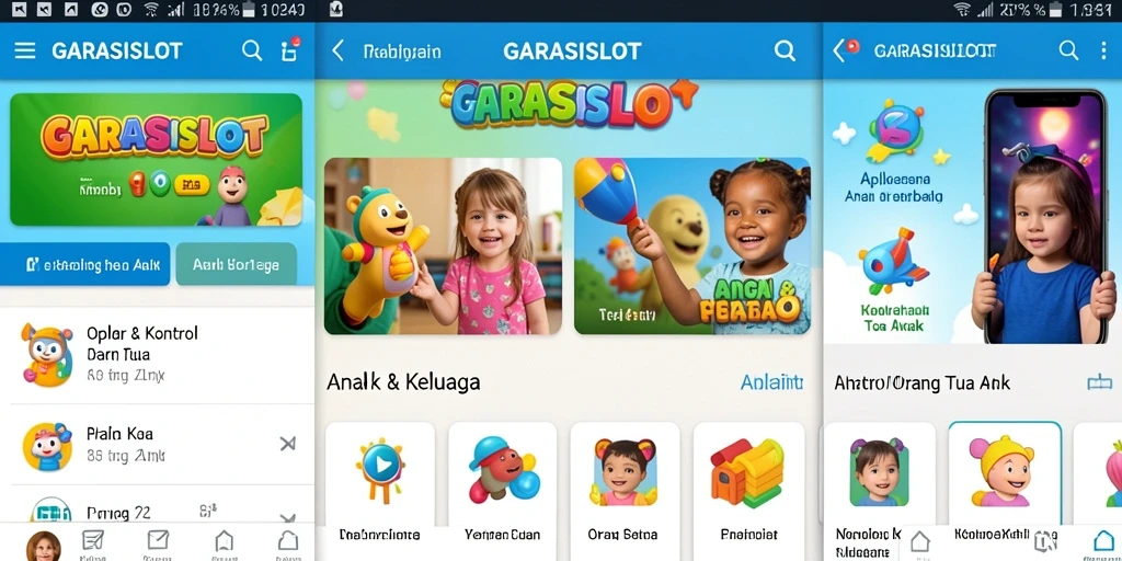 Screenshot utama GARASISLOT menampilkan antarmuka kontrol orang tua yang user-friendly.